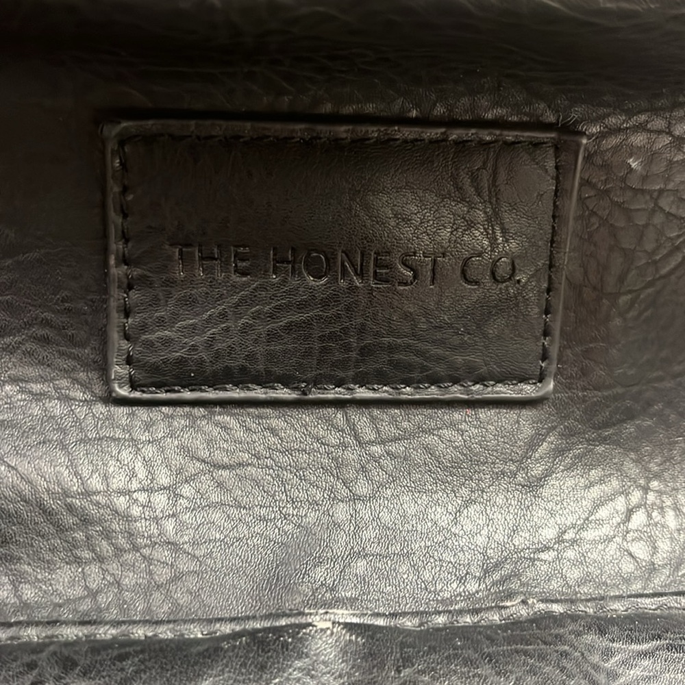 The Honest Company Black Leather Backpack